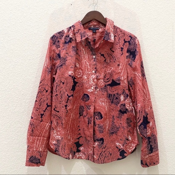 NWT TOMMY HILFIGER Cinnabar Paisley Button Down Shirt - Picture 5 of 16